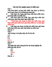 Tổng hợp câu hỏi trắc nghiệm quản trị chiến lược | Trường Đại học Tài Nguyên và Môi Trường TPHCM