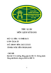 Đại hội Đại biểu VI của Đảng – Đại hội đổi mới toàn diện đất nước | Bài tiểu luận học phần học phần Lịch sử đảng cộng sản Việt Nam | Trường Đại học Kinh Doanh và Công Nghệ Hà Nội
