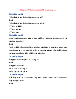 Công nghệ 6 Ôn tập chương 3 Chân trời sáng tạo