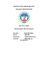 Bài tập cá nhân học phần Quản trị chất lượng | Trường Đại học Kinh tế Quốc Dân