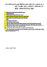 Câu Hỏi Ngắn Gọn Những Nguyên Lý Cơ Bản Của Chủ Nghĩa Mác- Lênin 2