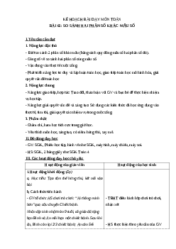 Giáo án Toán lớp 4 Tuần 22 | Cánh diều