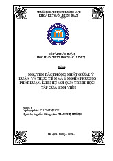 Nguyên tắc Thống nhất giữa lý luận và thực tiễn | Bài thảo luận triết học Mác Lênin