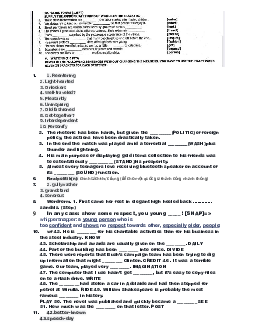 WORD FORMATION -Thi HSG môn Tiếng Anh