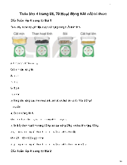 Toán lớp 4   Bài 20: Thực hành và trải nghiệm sử dụng một số đơn vị đo đại lượng Kết nối