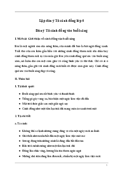 Tập làm văn lớp 5: Dàn ý Tả cánh đồng (4 mẫu)