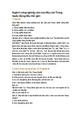 Ngành công nghiệp nào sau đây của Trung Quốc đứng đầu thế giới