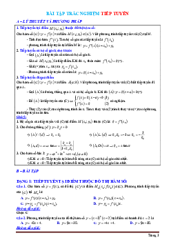 TOP 160 câu trắc nghiệm tiếp tuyến (có đáp án)