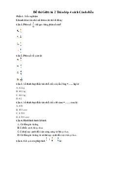 Đề thi giữa học kì 2 môn Toán 4 năm 2023 - 2024 sách Cánh diều | đề 1