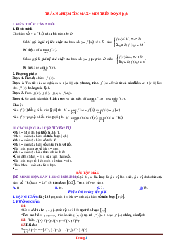 80 Câu Trắc Nghiệm Min Max Của Hàm Số Theo Từng Mức Độ Có Đáp Án