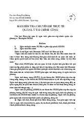 Bài Kiểm Tra Chuyên Đề Thực Tế 1: Quản Lý Tài Chính Công | Quản lý tài chính công | Trường Đại Học Lâm Nghiệp