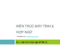 Tài liệu kiến trúc máy tính & hợp ngữ | Trường Đại học Bách Khoa Hà Nội