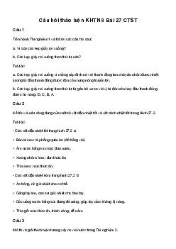 KHTN 8 Bài 27: Sự truyền nhiệt - Chân trời sáng tạo