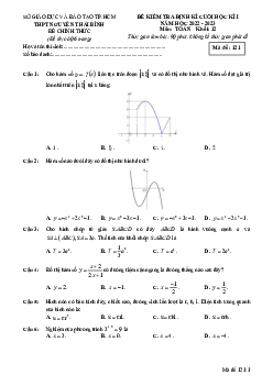 Đề cuối học kì 1 Toán 12 năm 2022 – 2023 trường THPT Nguyễn Thái Bình – TP HCM