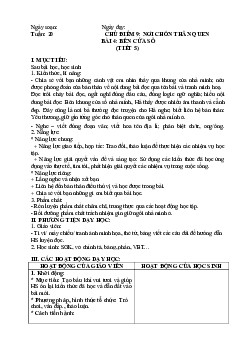 Giáo án Tiếng Việt 2 sách Chân trời sáng tạo Học kì 2 | Tuần 20 tiết 5, 6