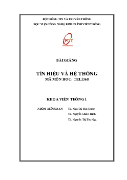 Giáo trình chi tiết môn Tín hiệu và hệ thống | Học viện Công nghệ Bưu chính Viễn thông