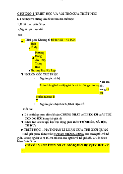 Tóm tắt giáo trình Triết học Mác - Lênin