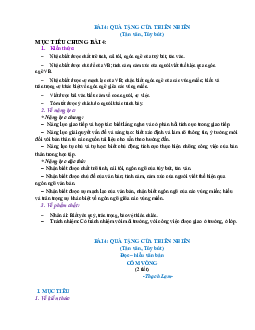 Giáo án Ngữ văn 7 Bài 4: Quà Tặng Của Thiên Nhiên sách Chân trời sáng tạo