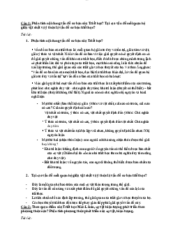 Bài tập nhỏ tự luận môn Triết học