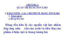 Bài giảng chương 4: Quản trị hàng tồn kho | Trường Đại học Thương Mại
