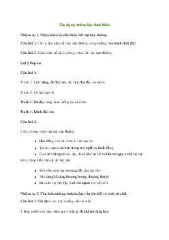 Hoạt động trải nghiệm 8: Xây dựng trường học thân thiện - Chân trời sáng tạo