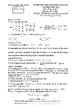 Đề học sinh giỏi huyện Toán 7 năm 2021 – 2022 phòng GD&ĐT Thọ Xuân – Thanh Hoá