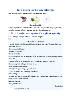 Giải SGK môn Tiếng việt 2 - Bài 1: Chuyện của vàng anh | Chân trời sáng tạo