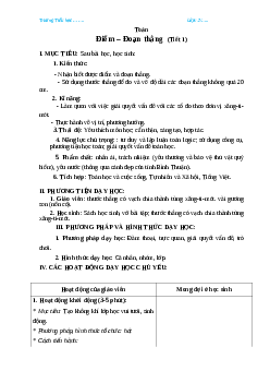 Giáo án Toán 2 | Bài đoạn thẳng sách Chân trời sáng tạo (cả năm) | Tuần 3 tiết 3