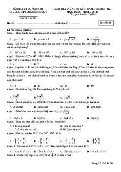 Đề thi giữa HK1 Toán 10 năm 2020 – 2021 trường THPT Lương Thúc Kỳ – Quảng Nam
