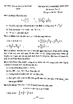 Đề thi học kỳ 2 Toán 8 năm 2018 – 2019 trường Marie Curie – Hà Nội