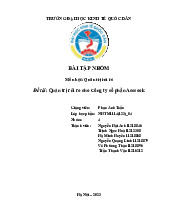 Quản trị rủi ro cho Công ty cổ phần Acecook | Môn Quản trị rủi ro - Đại học Kinh Tế Quốc Dân