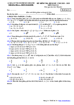 Đề thi học kì 2 Toán 12 năm 2018 – 2019 trường THCS – THPT Thái Bình – TP HCM