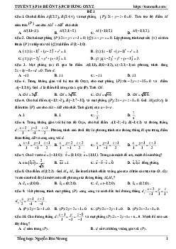 TOP 16 đề trắc nghiệm ôn tập kiểm tra Hình học 12 chương 3 có đáp án