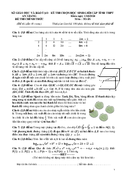 Đề thi học sinh giỏi cấp tỉnh Toán THPT năm 2023 – 2024 sở GD&ĐT An Giang