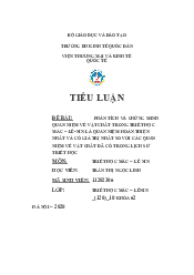 Phân tích và chứng minh quan niệm về vật chất - Triết học Mác Lenin | Đại học Kinh Tế Quốc Dân