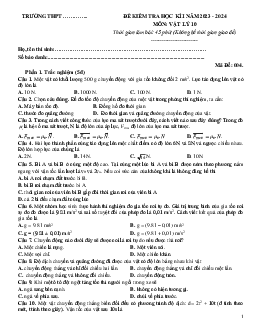 Đề thi học kì 1 môn Vật lí 10 năm 2023 - 2024 sách Kết nối tri thức với cuộc sống Đề 4