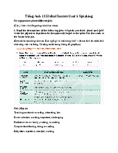 Giải SGK Tiếng Anh 12 Global Success Unit 5 Speaking