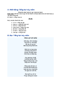 Giải SGK Tiếng Việt 5 trang 28 Bài 5: Tiếng hạt nảy mầm - Kết nối tri thức (Tập 1)