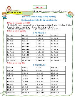 Bài tập cuối tuần lớp 3 môn Toán Tuần 2 Cánh Diều