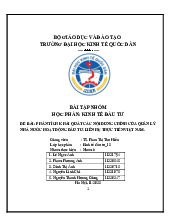 Phân Tích Quản Lý Đầu Tư Nhà Nước | Môn Kinh tế đầu tư - Đại học Kinh Tế Quốc Dân