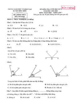 Đề cuối học kỳ 1 Toán 7 năm 2022 – 2023 phòng GD&ĐT Hóc Môn – TP HCM