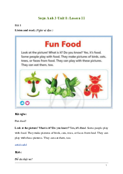 Tiếng Anh lớp 3 Unit 8: Lesson 11 trang 140 Explore Our World