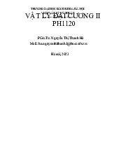 Chương II: Vật Dẫn môn Vật lý đại cương 2| Trường Đại học Bách Khoa Hà Nội