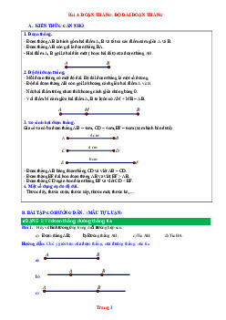Phương pháp giải Bài 4: Đoạn thẳng độ dài đoạn thẳng Toán 6 CTST