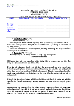 Đề thi học kì 2 môn Tiếng Việt lớp 5 năm 2024 - Đề 7