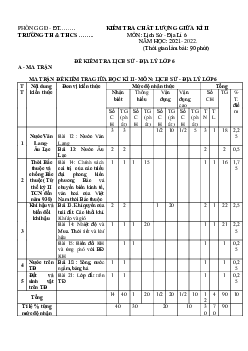 Đề thi giữa kì 2 lớp 6 môn Lịch sử và Địa lí Cánh Diều năm 2022 - 2023