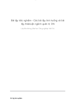 Các bài tập tình huống và bài tập thảo luận ngành quản trị doanh nghiệp