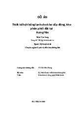 Đồ án Thiết kế hệ thống lạnh cho kho cấp đông tại Hưng Yên môn Thiết kế hệ thống lạnh và điều hòa không khí | Trường Đại học Bách Khoa Hà Nội
