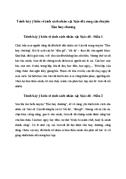Trình bày ý kiến về tính cách nhân vật Xtác-đi trong Tấm huy chương | Văn mẫu Tiếng việt 10| Cánh diều