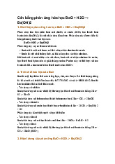 Cân bằng phản ứng hóa học BaO + H2O → Ba(OH)2